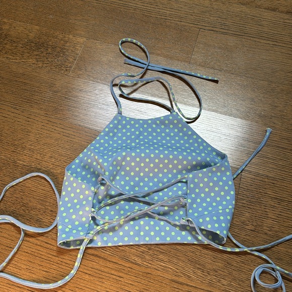 ZARA BLUE TIE TOP - size small - Picture 2 of 3